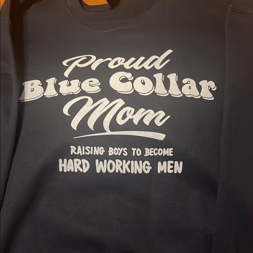 Proud Blue Collar Mom Black Sweater